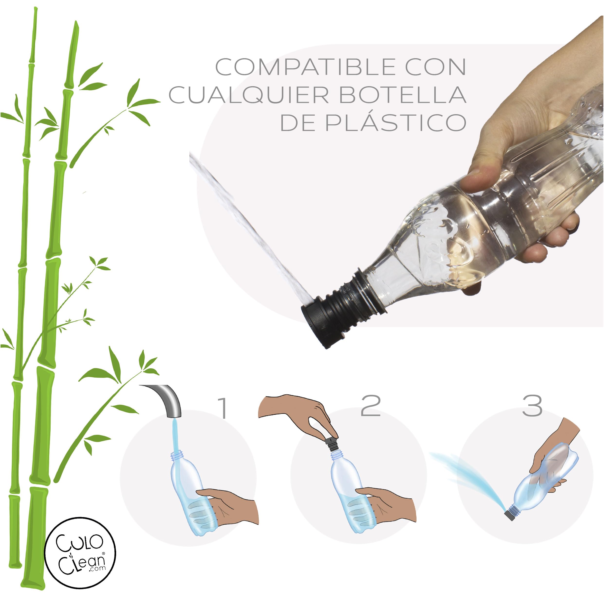 CuloClean 10pcs (2S+6M+2L) Compresas Menstruales y Postparto Reutilizables de fibra de bambú. Pack ecológico, de tela transpirable e impermeable + bolsa + bidet portátil