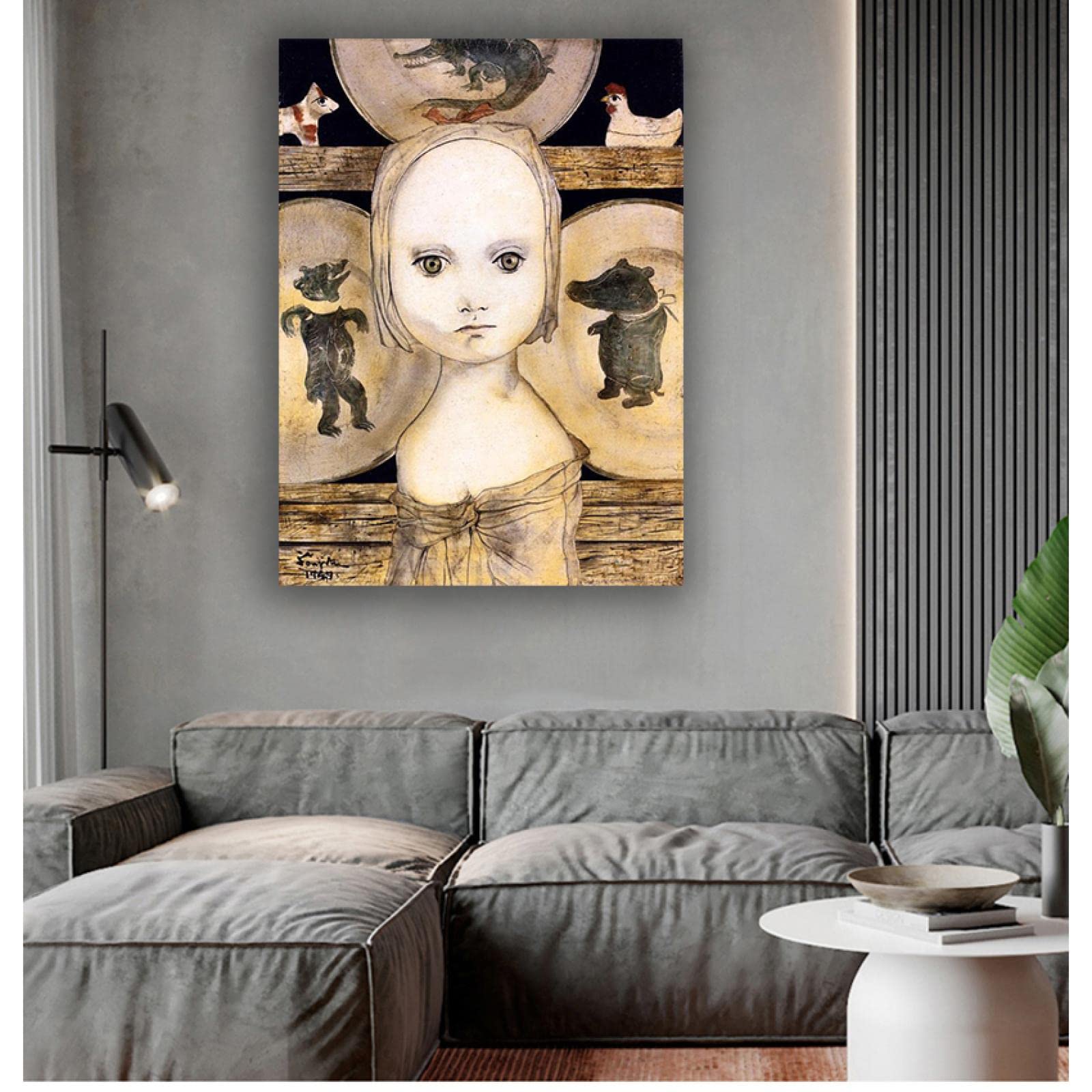 Amazon.co.jp: 藤田嗣治 キャンバスに版画 名画版画 複製画ポスター