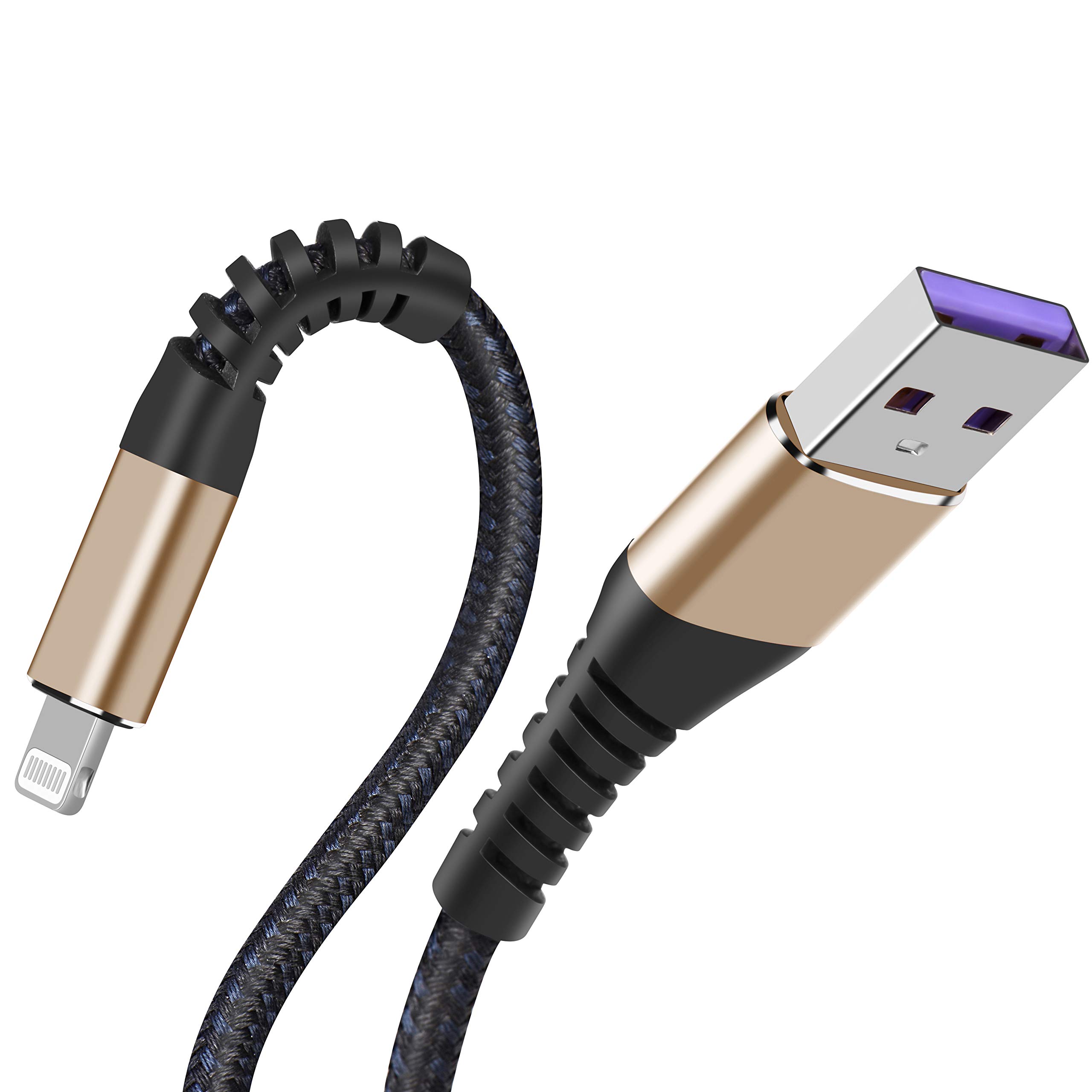[ Apple MFi Certified 2pack ] iPhone Charger 6ft,Lightning Cable Long 6 Foot Cord, Fast Charging Cables for Apple iPhone 12/11/11Pro/11Max/ X/XS/XR/XS Max/8/7/6/5S/SE/iPad Mini Air (Gold)