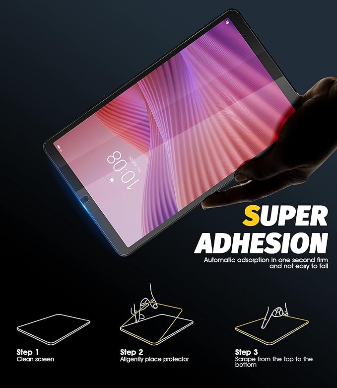 Protector de Pantalla de Vidrio Templado 9H para Lenovo Tab One/K9 8.7 Pulgadas (3 Unidades) miniatura 7