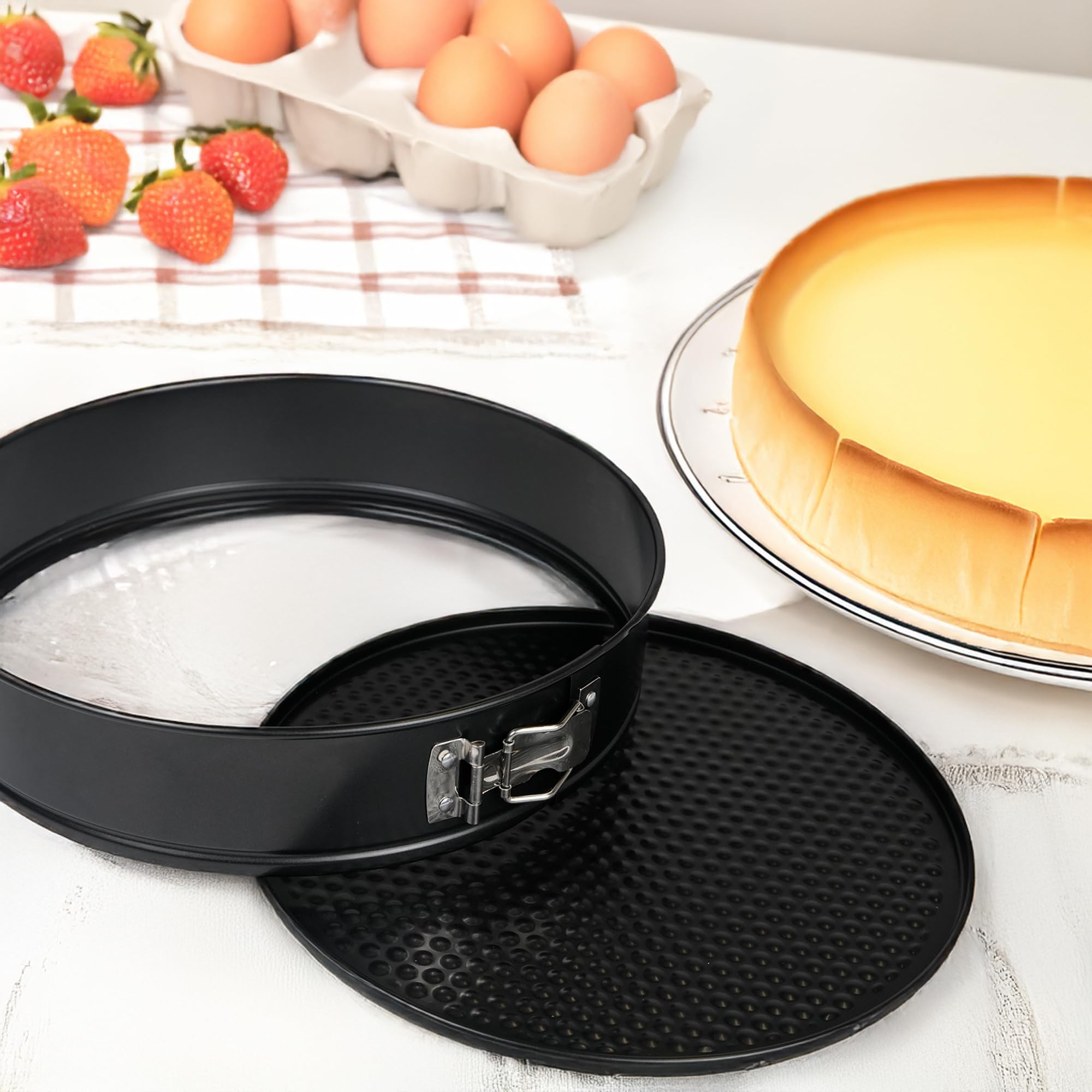 UWILLION Spring Form Cake Pans 12 Inch Springform Pan Nonstick Round Cheesecake Pan Carbon Steel Large Baking Mold Cake Tin for Christmas Birthday - Image 7