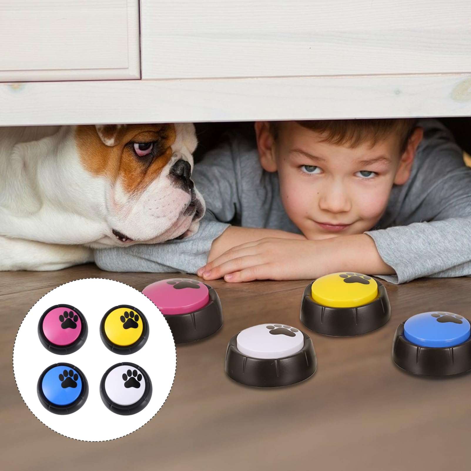 Ausilio per L'addestramento del Cane Confezione da 4 Pulsanti di Registrazione Vocale per Animali Domestici per Distrarsi E Creare