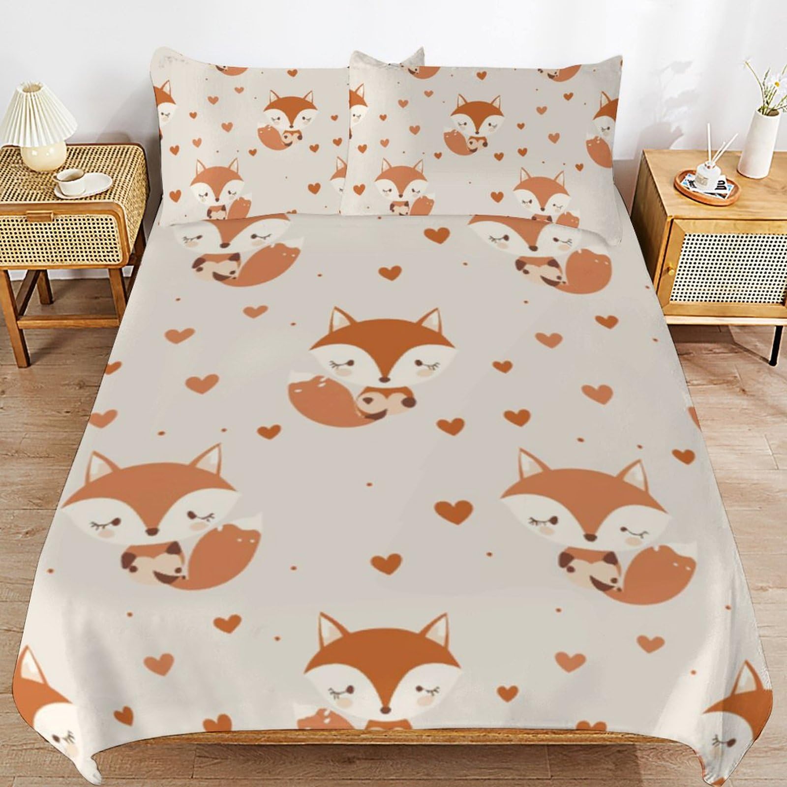 Housse de couette 135 x 200 cm en microfibre pour lit enfant avec taies