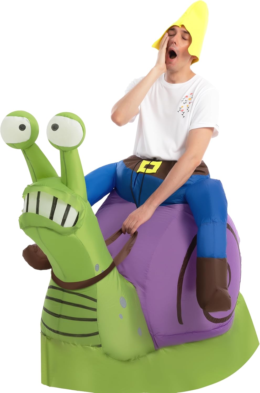 Spooktacular Creations Halloween Inflatable Costume Gnome Ride On Snail Suit, Animal Blow Up Outfit for Cosplay Parties X-Large(75In)