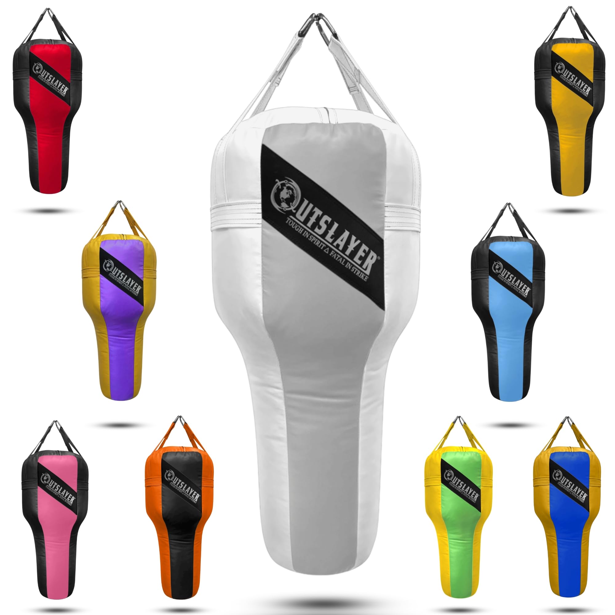 Outslayer Angle Uppercut Heavy Punching Bag for Boxing & MMA - Customizable Colors, Optional D-Ring, Unfilled/Soft Filled Choices - Made in USA