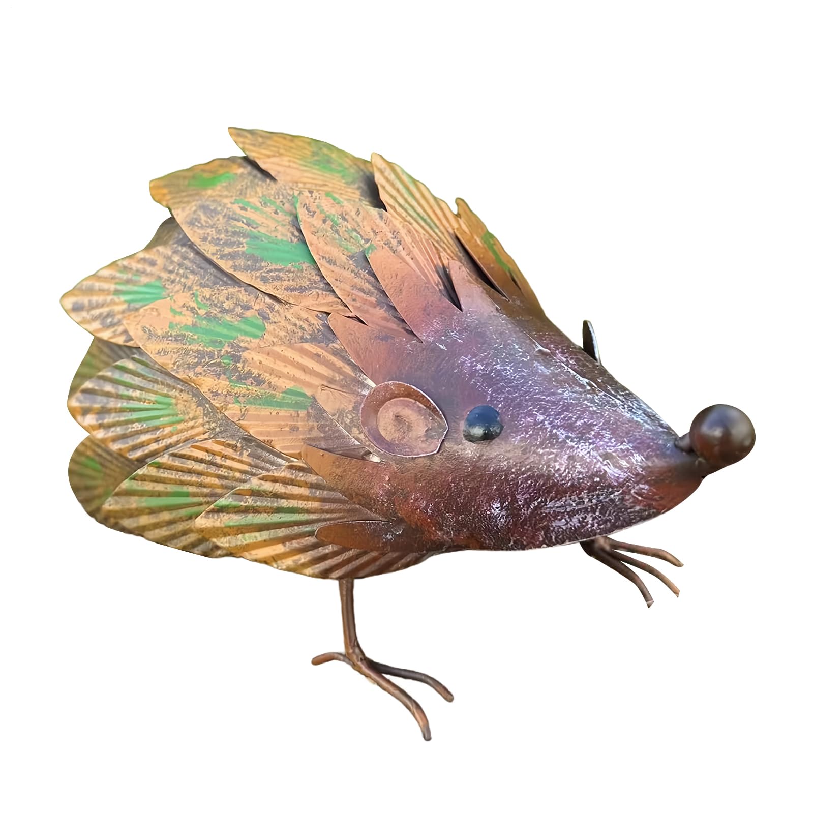 Figurine de Hérisson en Métal pour Aménager un Coin Nature sur la Terrasse