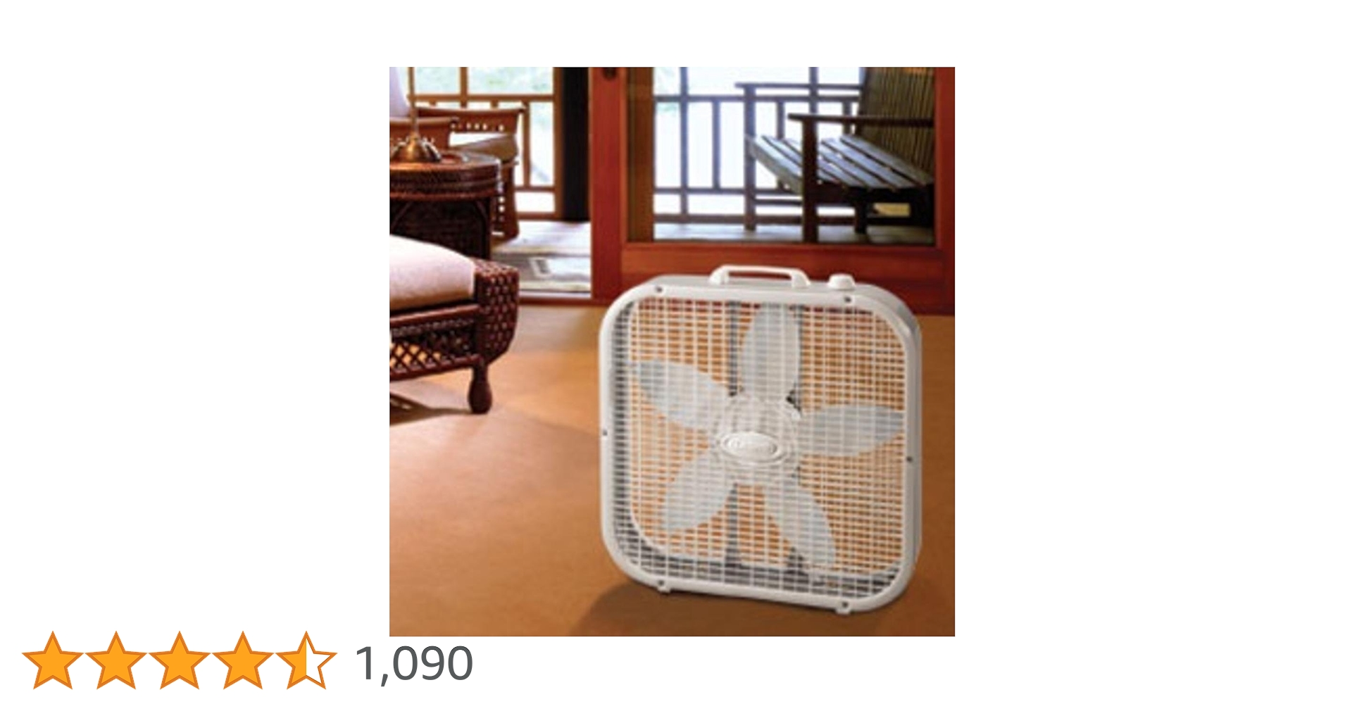 Lasko 3733 White Box Fan with 3 Quiet Speeds & Energy Saving