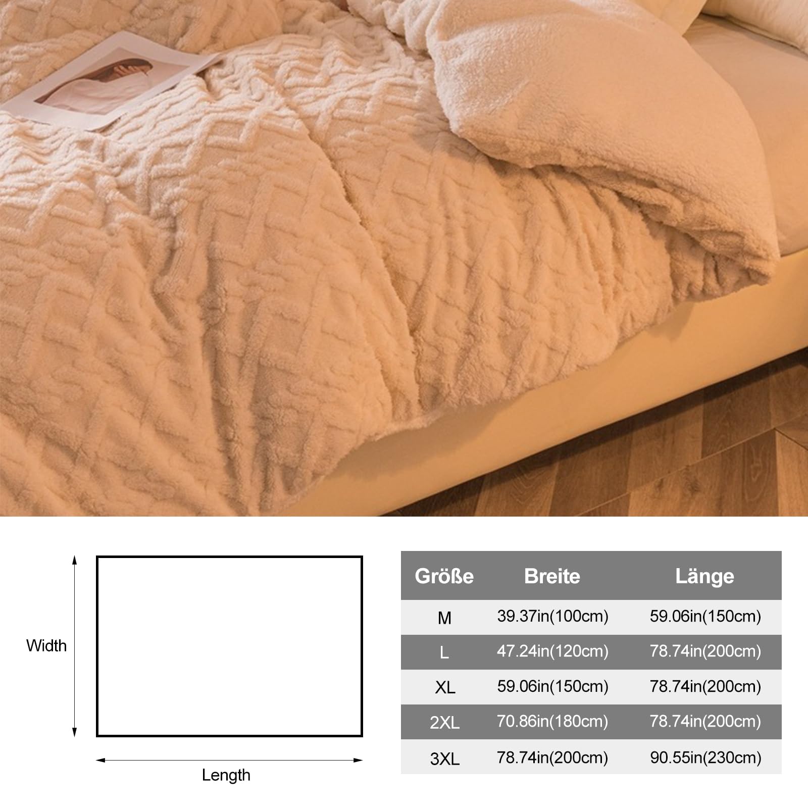 Ergocar Flauschige Kuscheldecke, Sofadecke Doppelgesicht Dicke Decke, Dicke Warme Sherpa Fleece Plüsch Decken, Kunstpelz Fleece Sherpa Wolldecke für Couch, Stuhl und Bett
