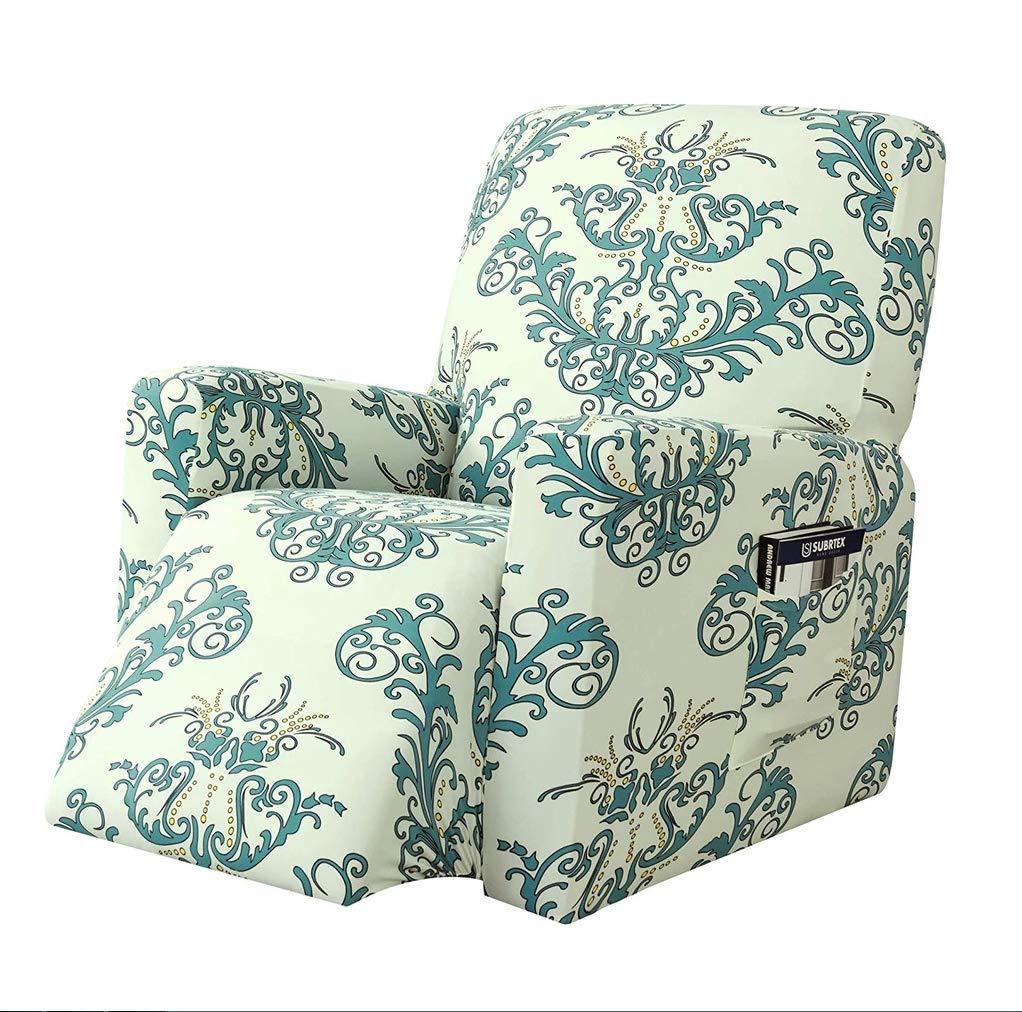 YOPOIY Estiramiento Alto de 1 Pieza Cubierta de sofá reclinable Ajustado Antideslizante Funda Reclinable Impreso Funda De Sillón Protector de Muebles para Sala de Estar -5