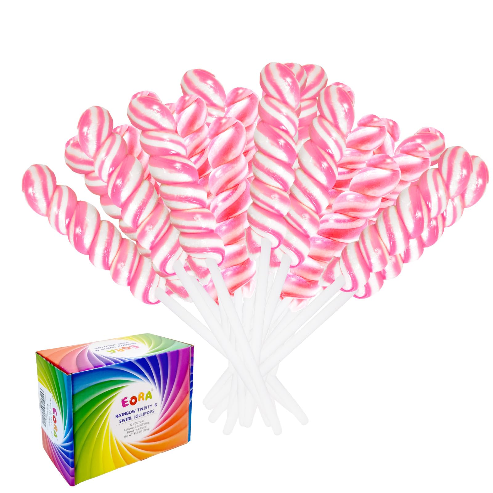 Amazon.com : Pink White Twisty & Swirl Lollipops 32 Pack, Baby