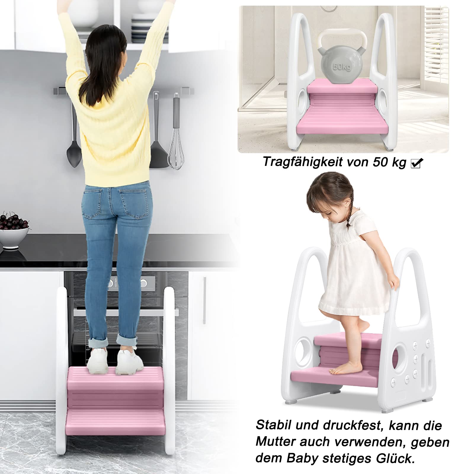 Marchepied Pliable à 2 Marches For Tour D'apprentissage, Toilettes