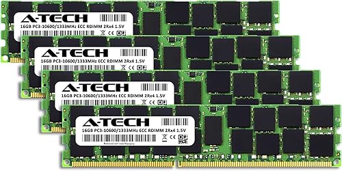 Miniatura 2 de A-Tech Kit de 64 GB (4 x 16 GB) RAM para Supermicro SUPER X8DTE-F, X8DTN+-LR, X9DAi, X9DR3-F, X9DRFF-i+, X9DRL-7F, X9DRT-PT, X9SRA  DDR3 1333MHz