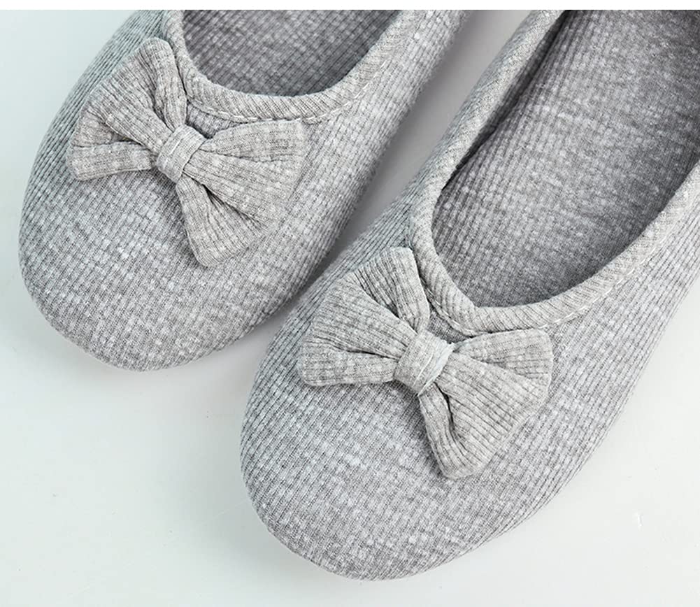 Ballerines Femme Confortable, Chaussons Pantoufle d'été et d'Hiver en Coton, Pantoufles Fermées