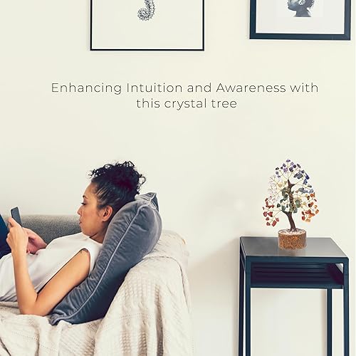 Miniatura 7 de PYOR Turmalina negra, árbol de cristal, cristal de turmalina, árbol de Feng Shui, cristales espirituales y piedras, decoración de cristal, piedra de