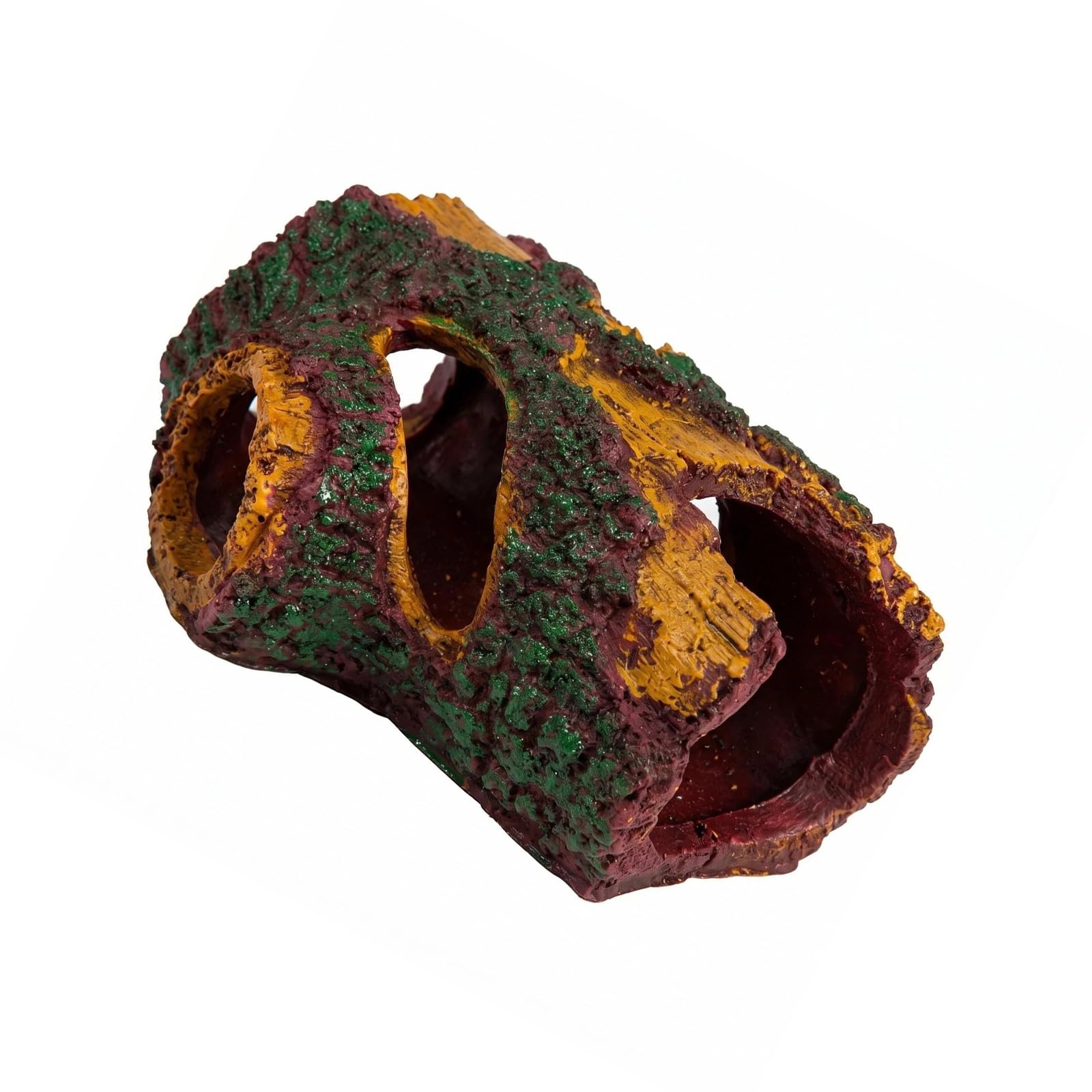 Oxxggkao Turf Stump Aquarium Ornament Pet Cave House, Hollow Resin Habitat Shelter For Fish Aquariums, Small Pets And Turtles Decor Vivarium Shelter Terrarium Ornament Aquarium Cave Small Pet Supplies Turtle Habitat Fish