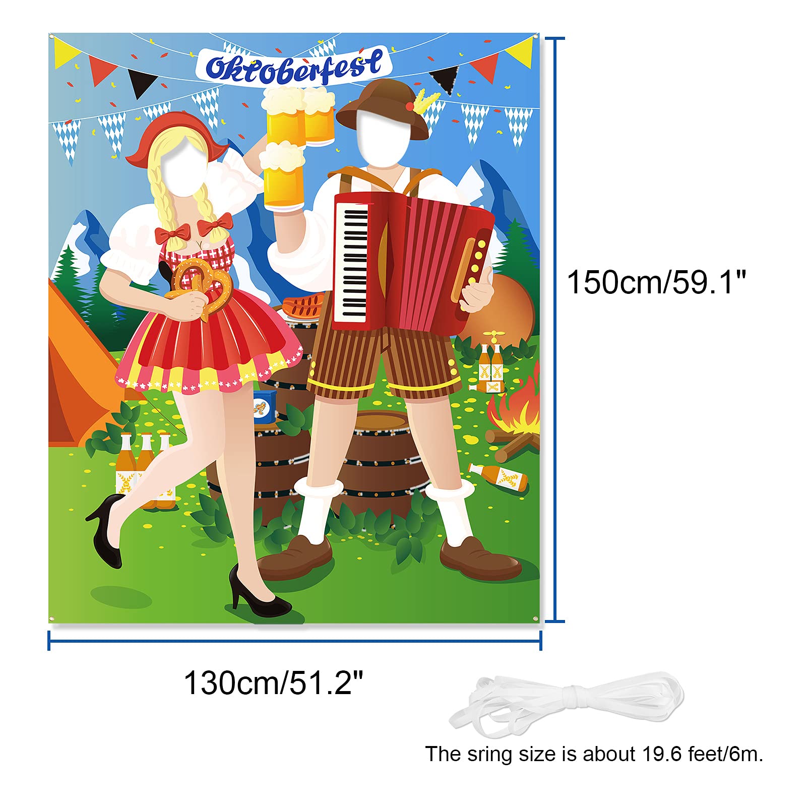 Oktoberfest Türabdeckung / Fotohintergrund – 180 X 90 Cm, Aus Polyester, Mit Aufhängebefestigung