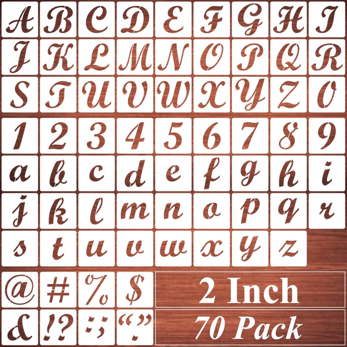 6 Inch Alphabet Letter Stencils for Painting - 70 Pack Letters and Numbers Stencil Templates with Signs for Painting on Wood, Reusable Letter and Number Stencils for Chalkboard Wood Signs & Wall Art