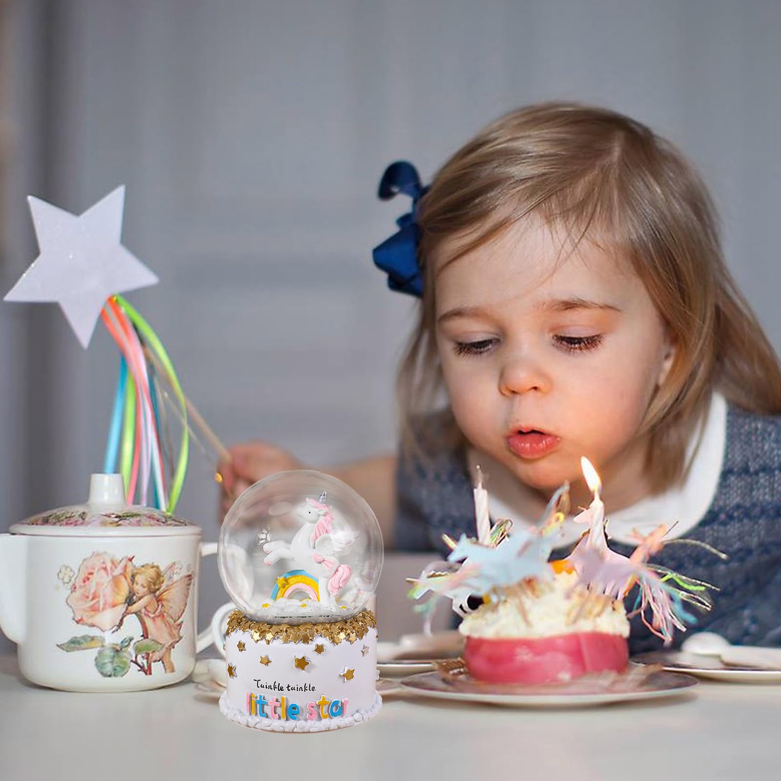 Bola de Nieve de Regalo de Cristal,Caja de Música,Globo de Agua, Adorno de Escritorio Melodía para Niñas, Nietas, Escritorio Ornamento Decoración de Escritorio