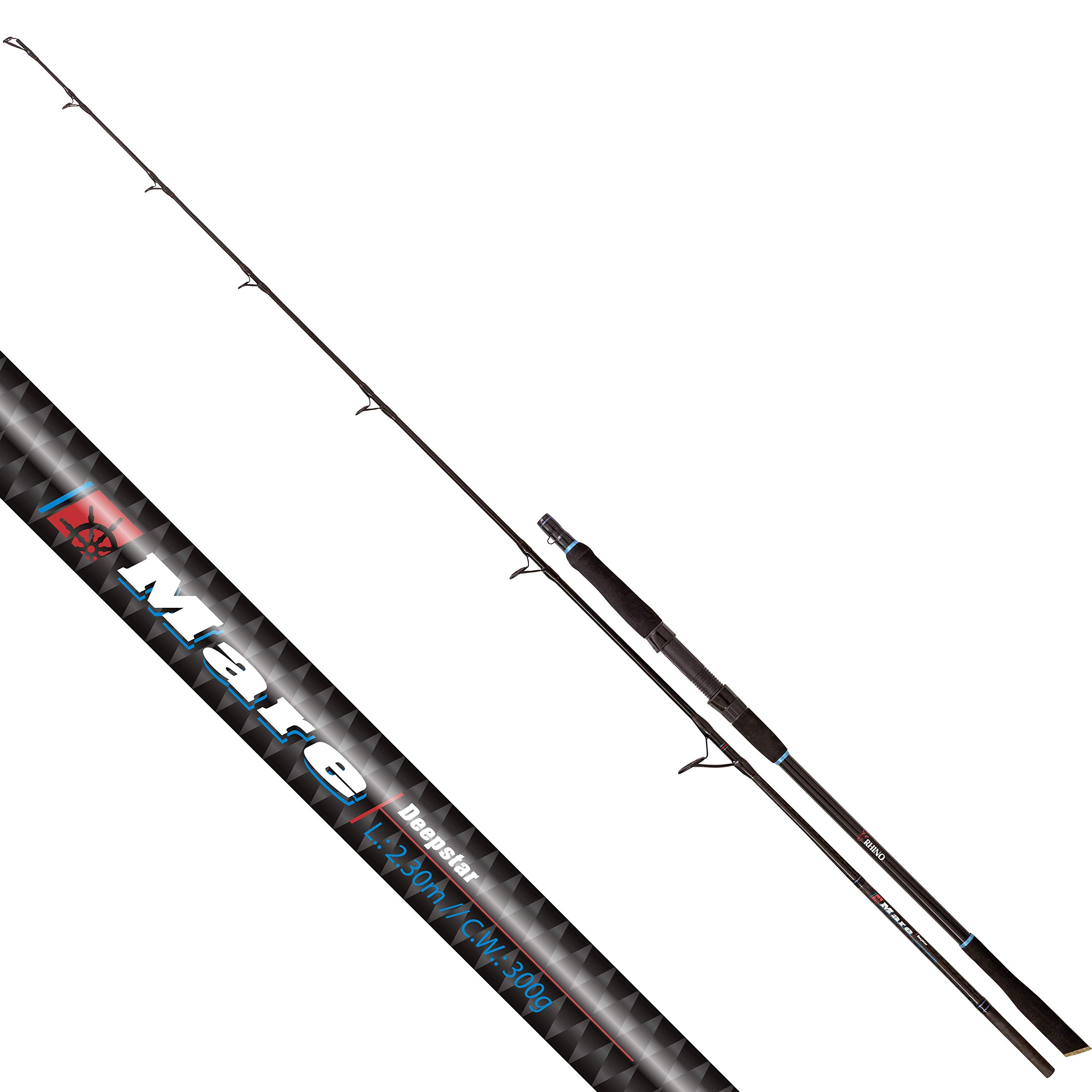 Rhino Premium Meeresrute Mare Deepstar Angelrute Hochsee-Angeln Meeresfischen Wurfgewicht 300g, Schwarz, 2,30 m