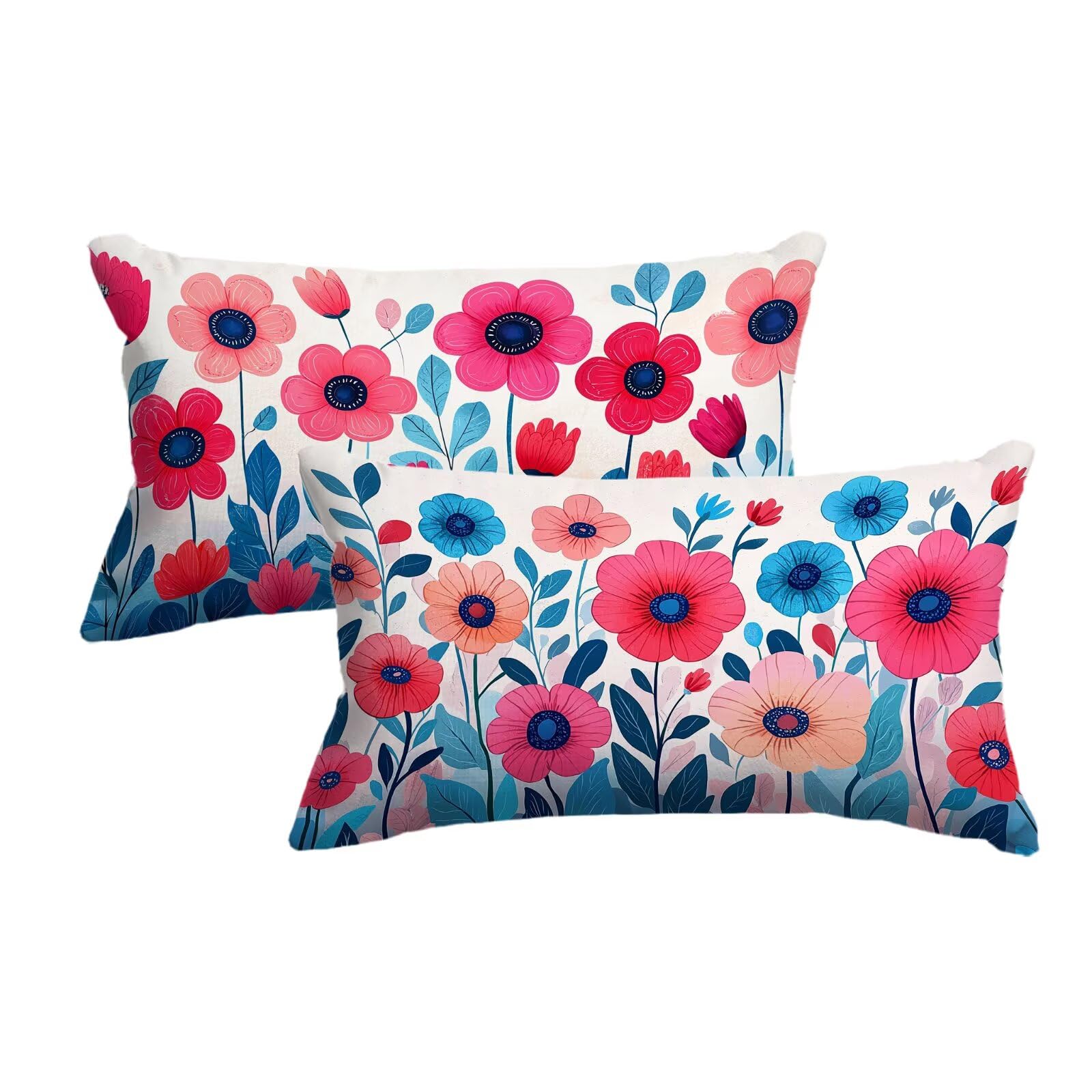 Housse coussin exterieur bleu lin imperméable 40x60 fini les taches sur le canapé de jardin