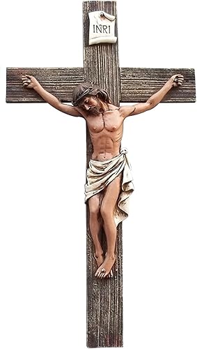 RAINBOW Jesucristo en cruz de poliresina colgante de pared