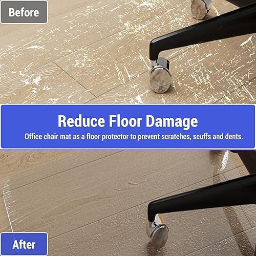 Miniatura 3 de Tapete para silla de oficina para alfombra, 29 x 47 x 15 pulgadas, tapete duro resistente para silla, protector de suelo transparente para