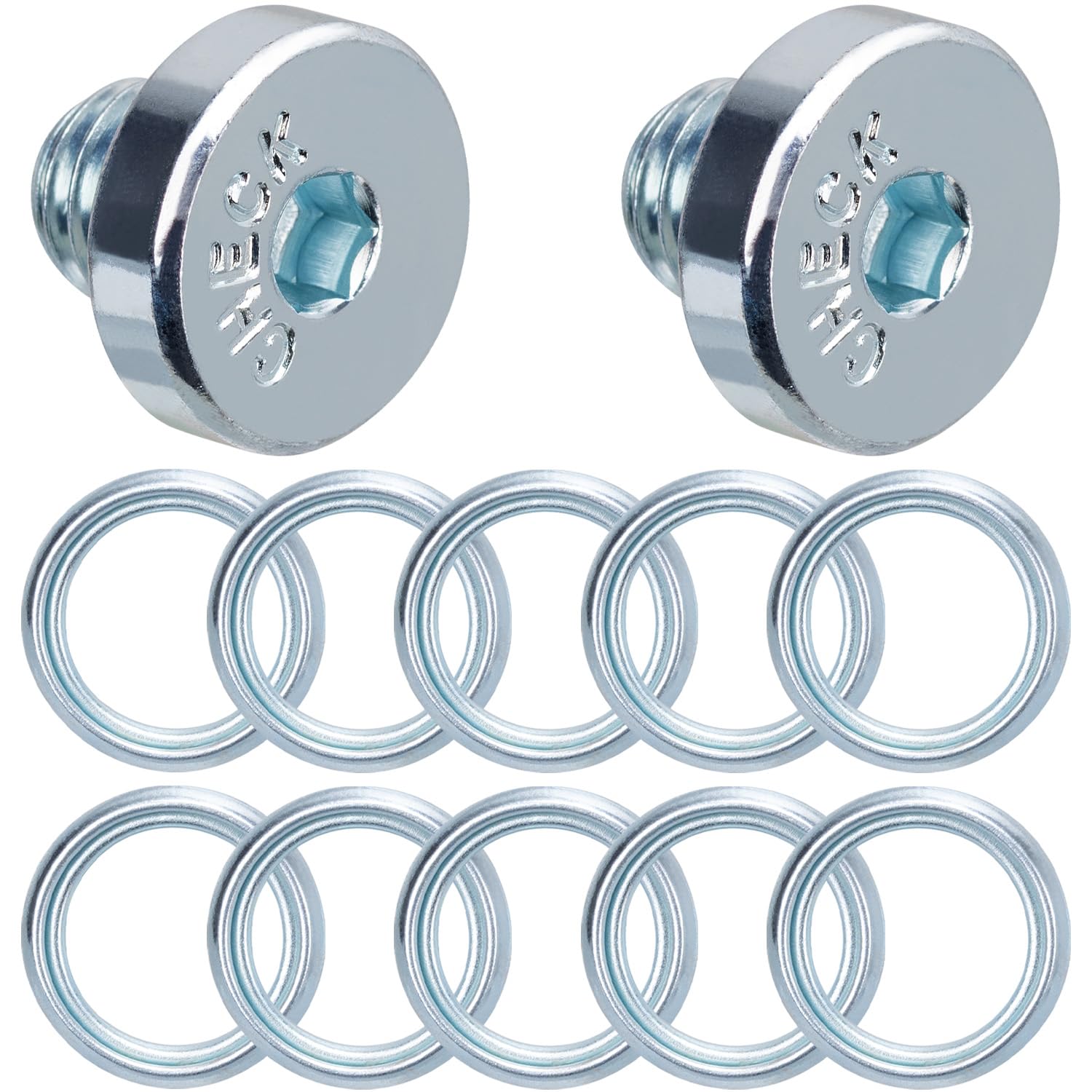 OAUTOO 12pcs Automatic Transmission Pan Drain Plug with Gasket Kit for Toyota 90341-10021, 35178-30010 4Runner Fj Cruiser Land Cruiser Sequoia Tacoma