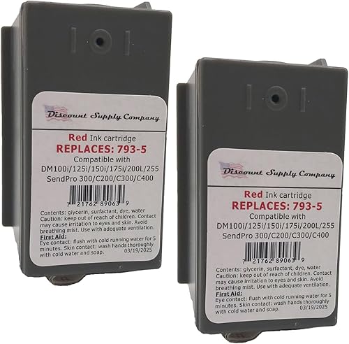 Miniatura 5 de Cartuchos 793-5 (paquete de 2) compatibles con Pitney Bowes P700, DM100i, DM125i, DM150i, DM175i, DM200L, DM225, garantía de defectos de 90 días