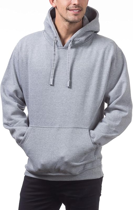 Pro Club Men's Heavyweight Pullover Hoodie (13oz), Heather Gray, Large image 5