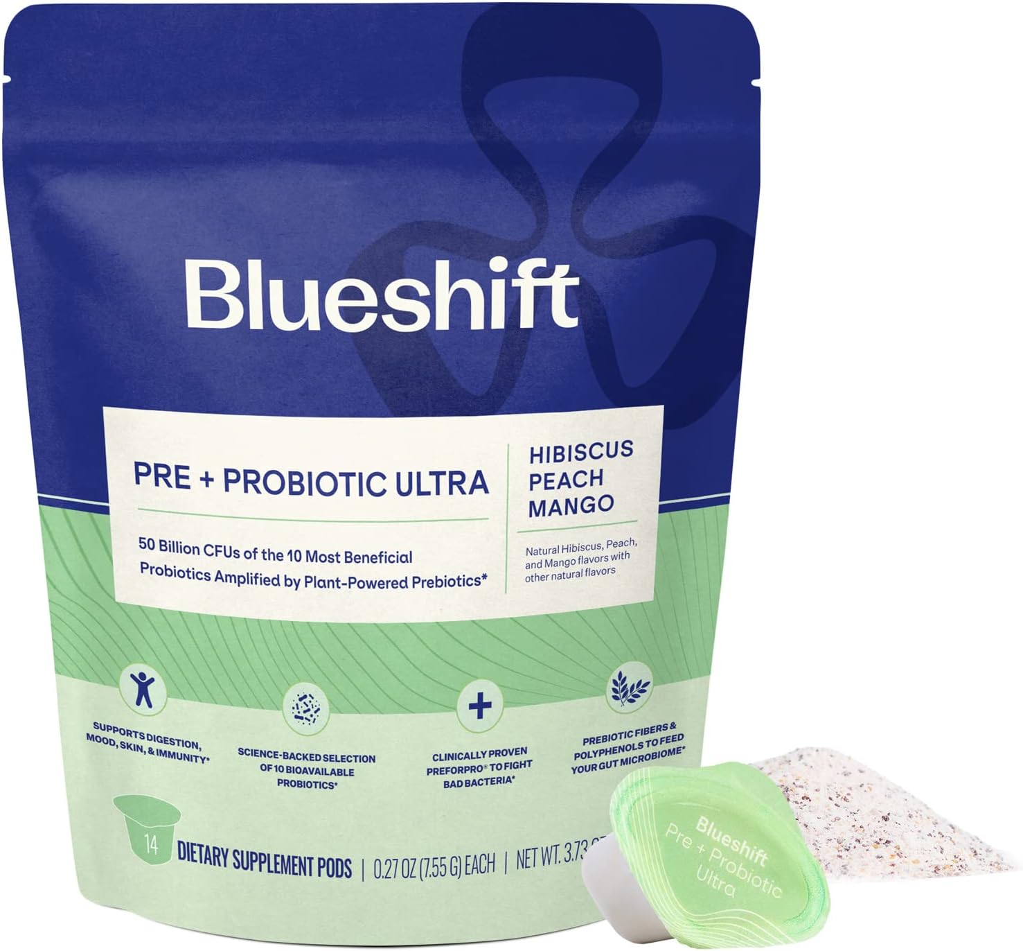 Blueshift Pre + Probiotic Ultra, Prebiotic and Probiotic