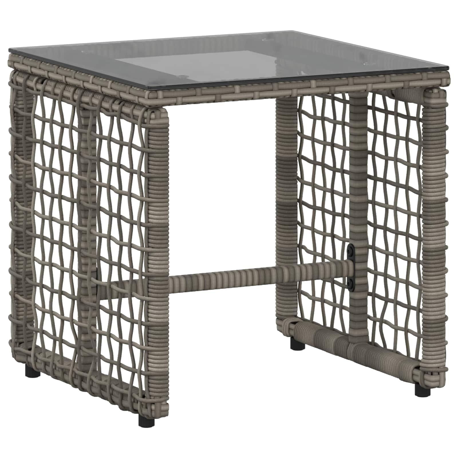 Set Mobili da Giardino 3 Pz in Polyrattan Legno Grigio Blu Navy | Set da pranzo per giardino e terrazzo con 2 sedie e tavolino, cuscini imbottiti per relax all'aria aperta e finiture curate.