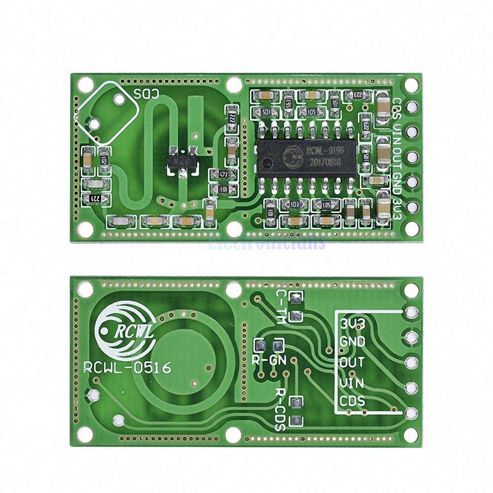 2Pcs RCWL-0516 RCWL 0516 Microwave Radar Sensor Human Sensor Body Sensor Module Induction Switch Module Output 3.3V