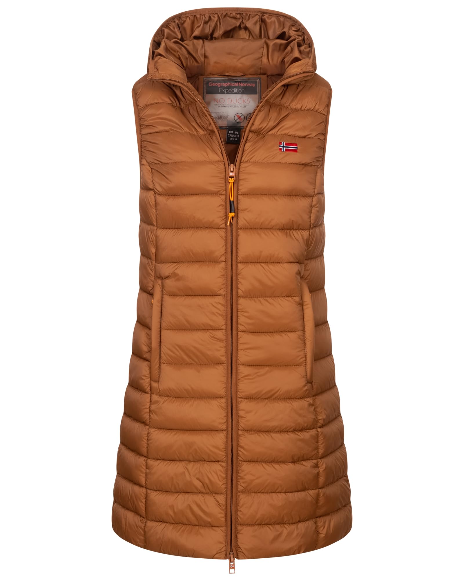 Geographical Norway Damen Stepp weste Kapuze Übergangs Herbst Winter Windbreaker