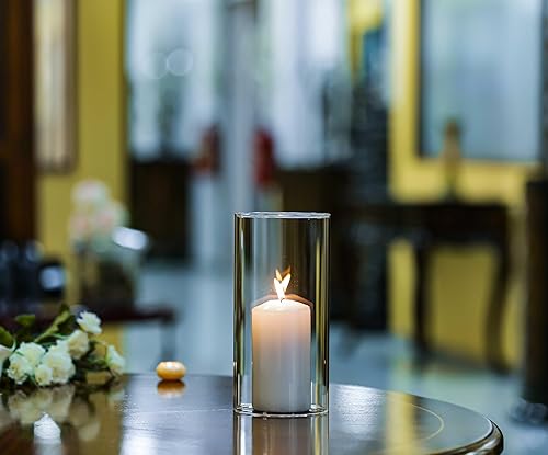 Miniatura 9 de CYS EXCEL D-4.75 pulgadas H-10 Cubierta de tubo transparente para sombra de chimenea con extremo abierto para huracán, funda cilíndrica sin fondo, 1