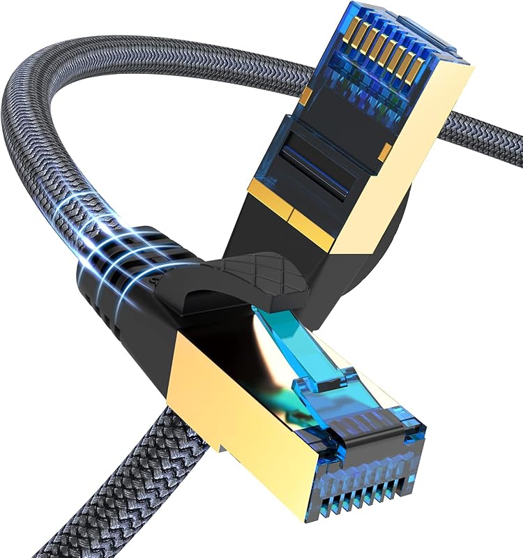 Cat 8 Ethernet Cable 6 ft, High Speed Gaming & Gigabit Ethernet, Heavy Duty 26AWG 40Gbps, 2000MHz, S/FTP for Xbox, PS5, Router