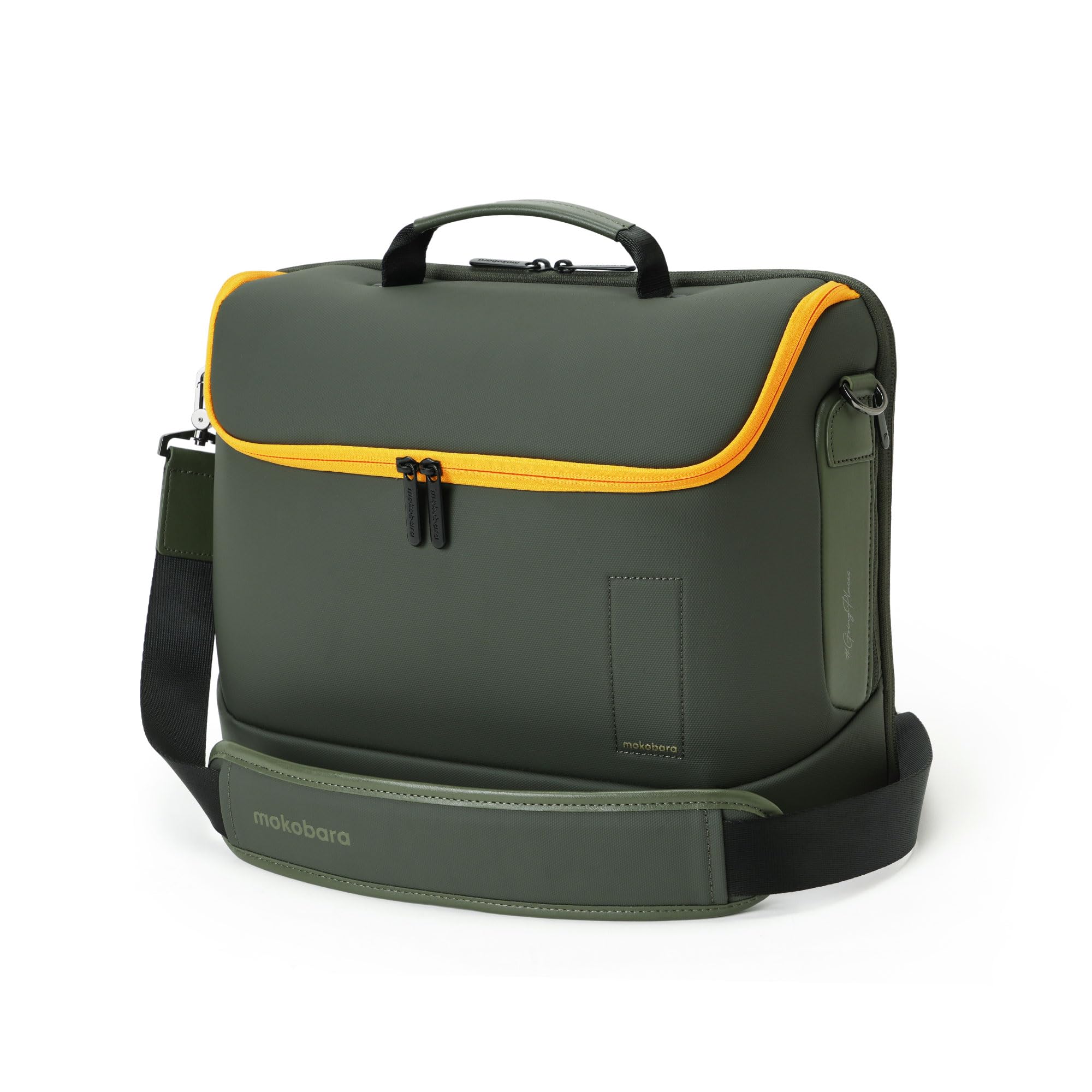 MOKOBARA Transit Briefcase 15.6 Inch Laptop Bag 15L Office Use | Waterproof Nylon 11 Inch Ipad Pro Microsuede Laptop Slot Detachable Strap Ergonomic Handle Luggage Strap Men Women Messenger