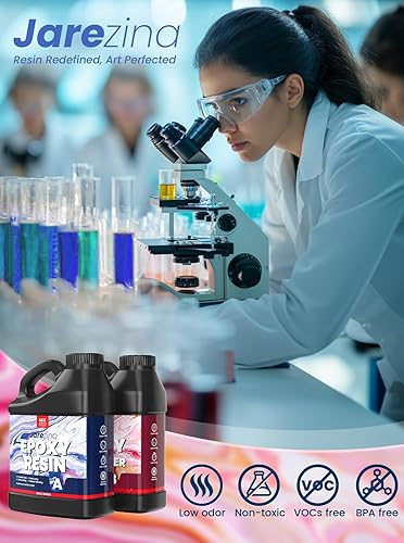 Miniatura 8 de Jarezina Kit de resina epoxi de 64 onzas, resina epoxi transparente, fuerte y sin burbujas, no se amarillea, autonivelante, fácil de mezclar 11,