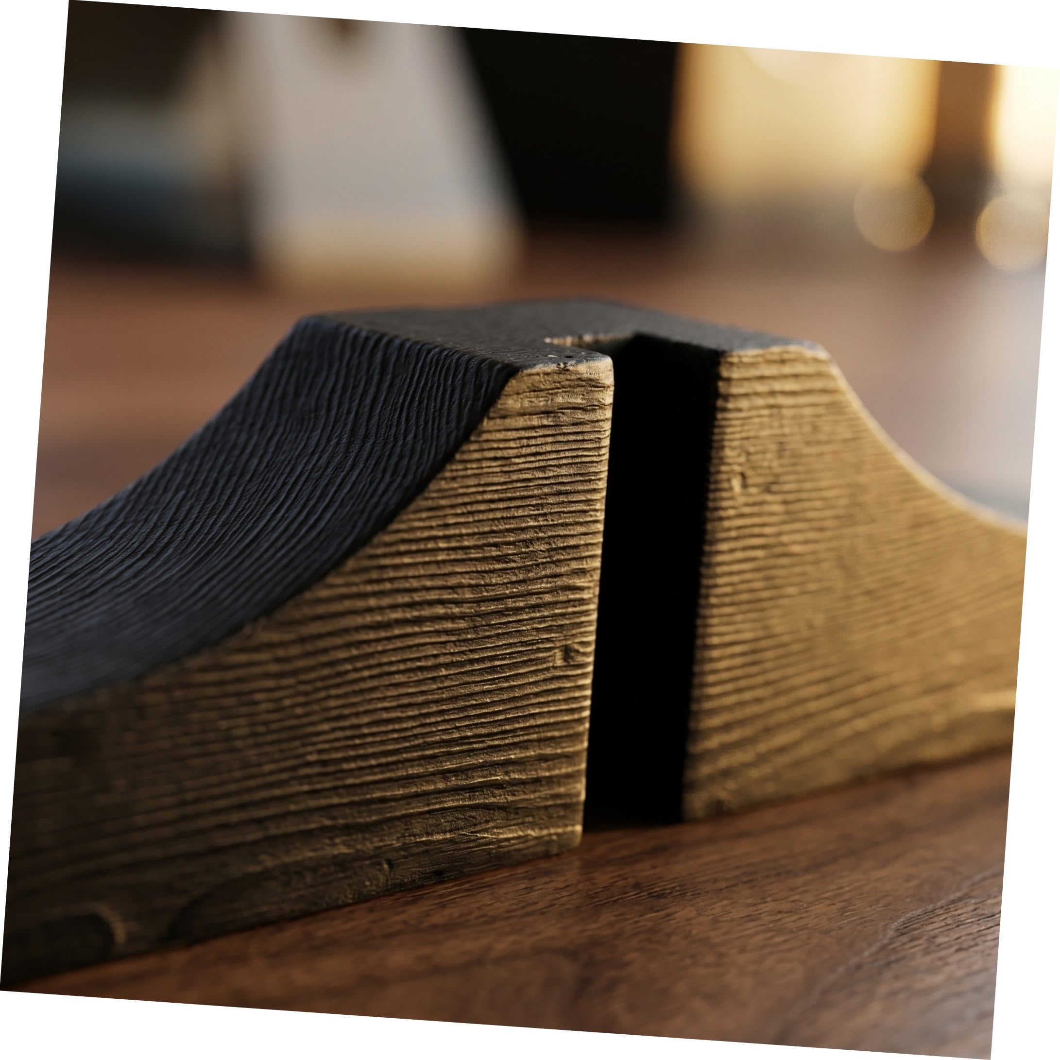 4 Pezzi Supporto per Divisorio Portatile in Legno, Base Nera 8, 5x3