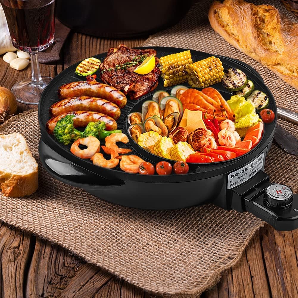 Shabu Shabu Pot 2-in-1 Electric Hot Pot & Korean BBQ Grill - 1300W