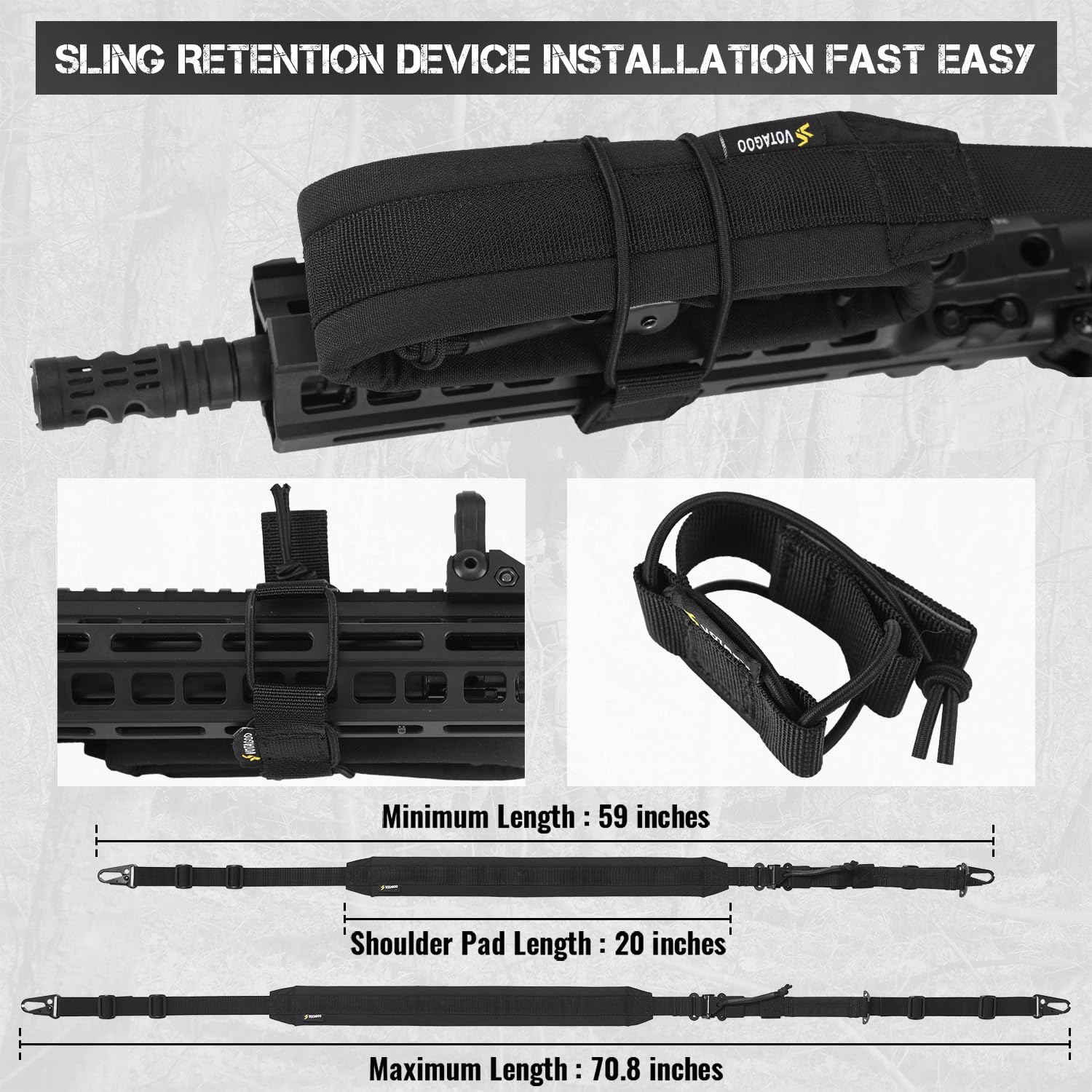 QD Sling 2 Punkt Gewehrriemen, Taktischer Riemen, Schnell Verstellbar, HK-Stil