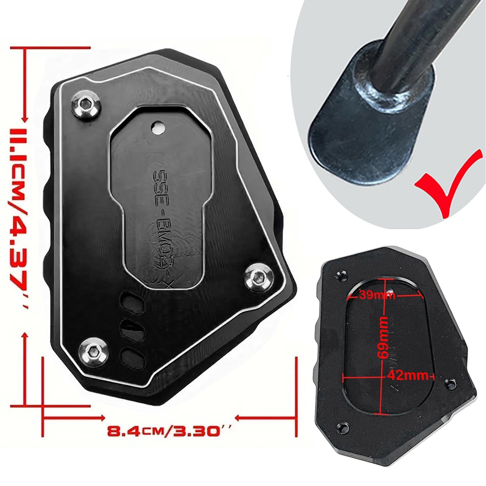 ZESIDIMO voor R1250GS HP R1250 GS Adventure R 1250 GSA 2018-2022 2023 accessoires zijsteun verlengplaat motorfiets kickstand GS 1250 gs1250