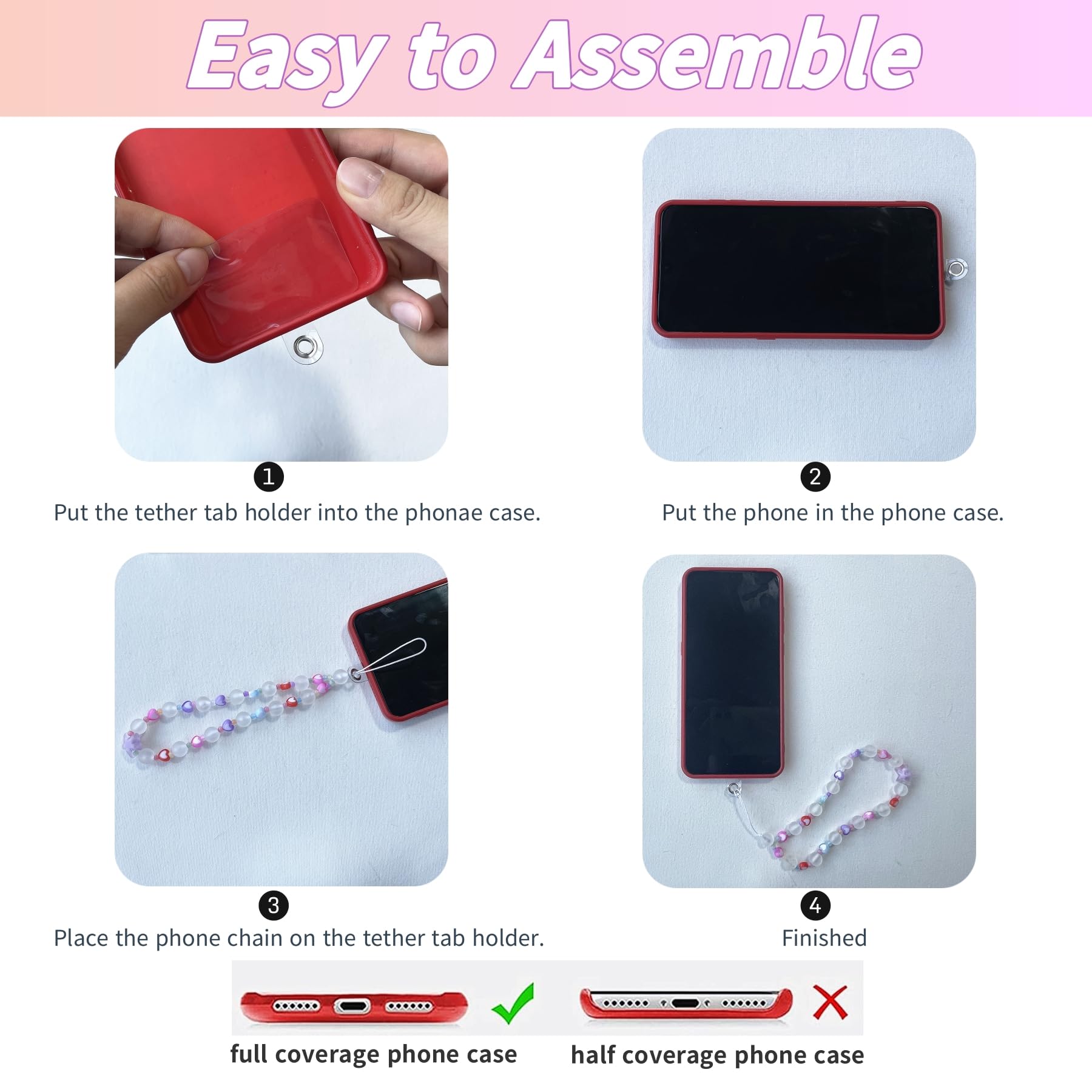 SHUANGART 531 Pcs Phone Chain Beaded Making kit, Cell Phone Charms Lanyard Wrist Strap Set with Matte Frosted Beads Burst Round Beads Glass Seed Beads Phone Tether Tab for Women DIY Bracelet Keychain - Image 6