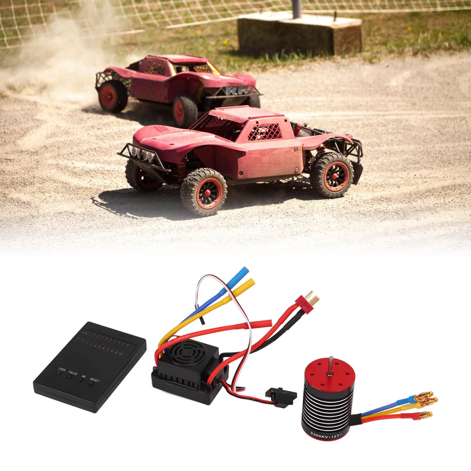 RiToEasysports Silnik Bezszczotkowy 3300KV, Ulepszony F540 3300KV Silnik 60A Wodoodporny ESC Combo CNC 6061 T6 Aluminiowe obudowę dla Samochodu Zdalnego Sterowania 1:10 RC