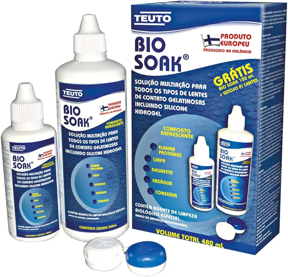 Bio Soak para Lentes 480ml com 1un + 1 Estojo