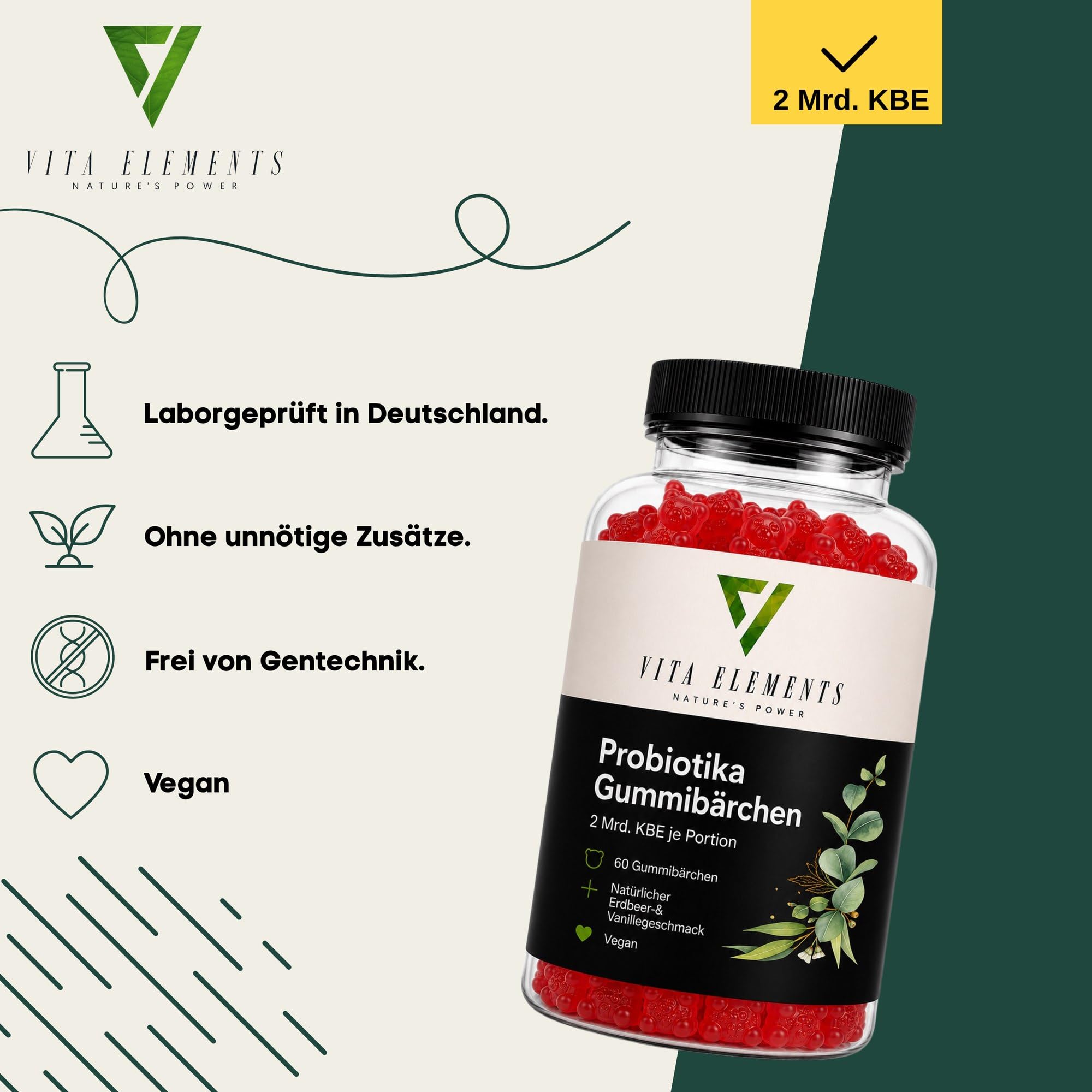 Vita Elements Gummies probiotiques - 60 gummies - Lot de 3