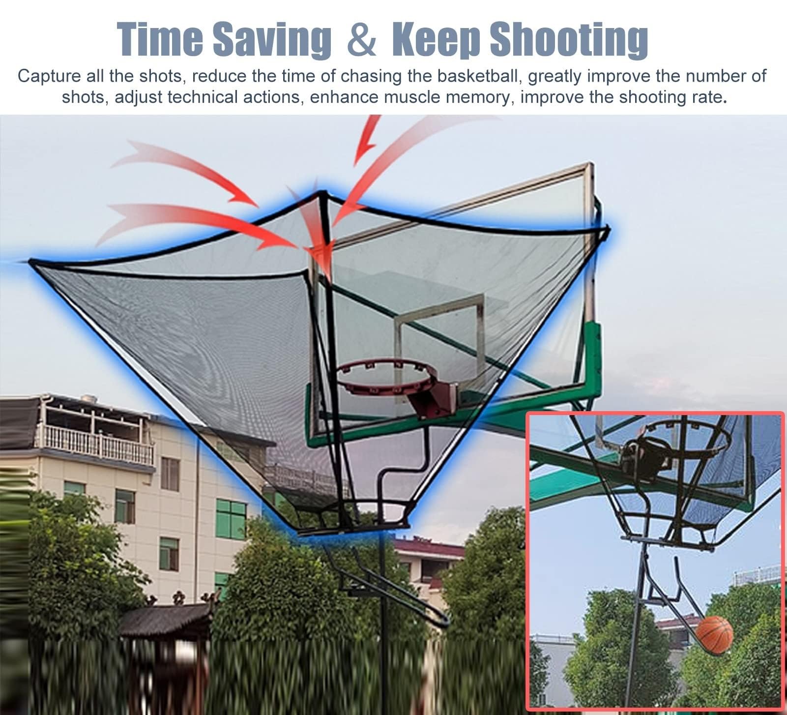 ポータブルハンギングバスケットボールショットリターンアタッチメントバスケットボールリターンボール錦トレーニング時間を効果的に増加屋内屋外ヤード用の Amazon.co.jp: バスケットボールショットリターナー ポータブル