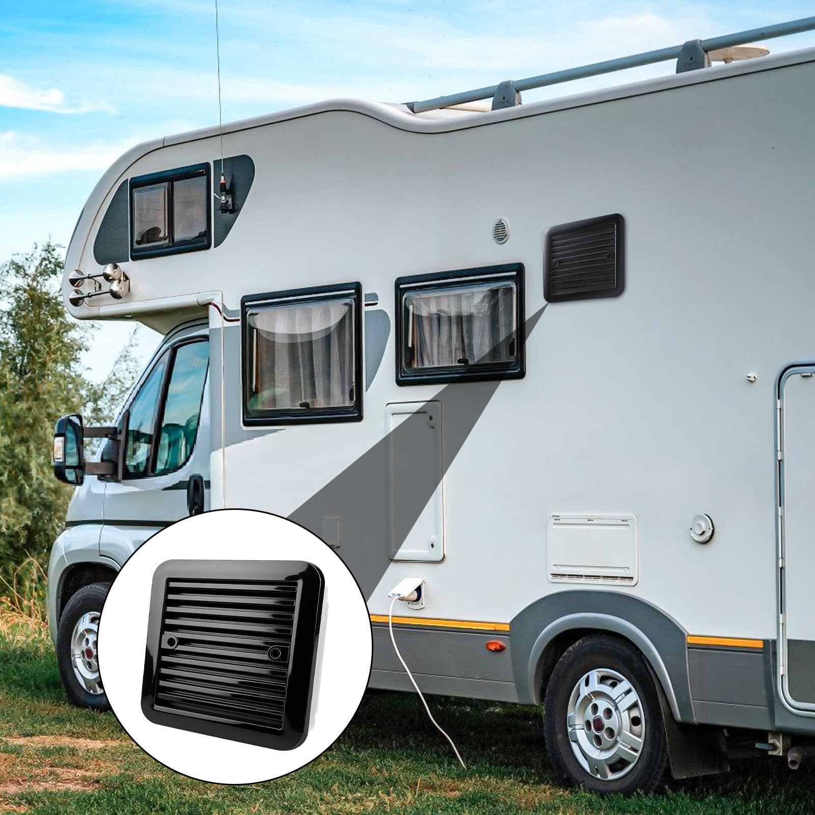 BYZESTY Ventilateur d'extraction pour Caravanes, Ventilateur D'extraction, Ventilateur D'aération Latéral pour Camping, Grille de Ventilation Latérale pour 12 V pour -cars et véhicules loisirs