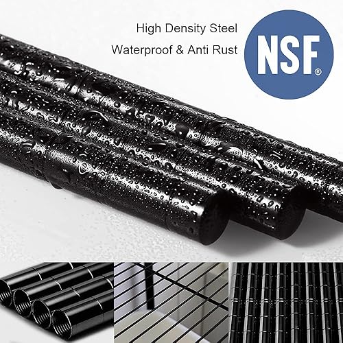 Miniatura 7 de Estantería de alambre de 4 niveles, estantes de alambre de altura ajustable con capacidad de 265 libras, organizador de almacenamiento de metal para