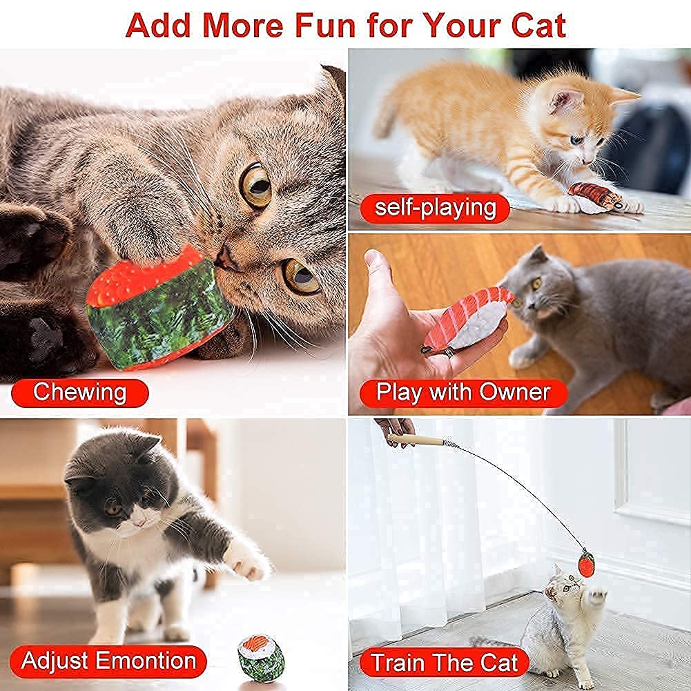 Amazon.com : REKOBON Catnip Toys, 8 Pack Kitten Toys for Indoor Cats, Bite  Resistant Cat Chew Toy with Sushi Roll, Boredom Relief Fluffy Kitty Teeth  Cleaning Chewing, Interactive Plush Gift : Pet Supplies