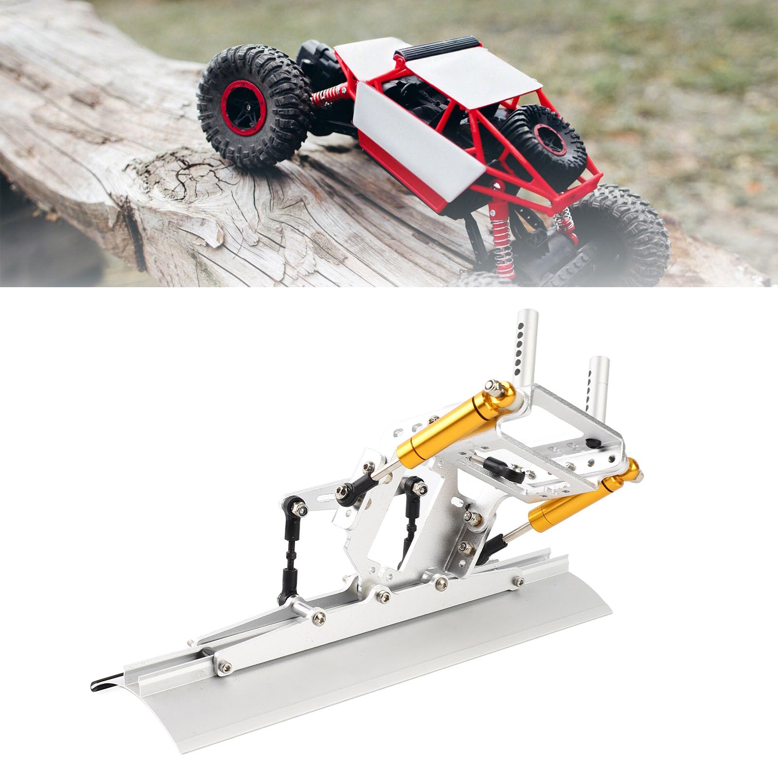 RC Aluminium Schneepflug, Leichte Metall Schneeschaufel für 1/10 RC Crawler, Kompatibel mit SCX10 TRX4 TRX6 90046, Simulation Klettermodell Zubehör für RC Auto Enthusiasten und Modellbau